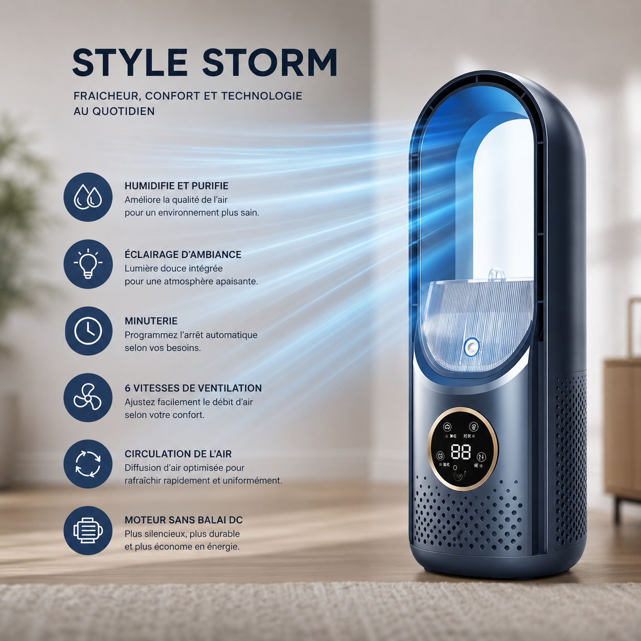 Climatiseur Portable Sans Pales refroidisseur d'Air