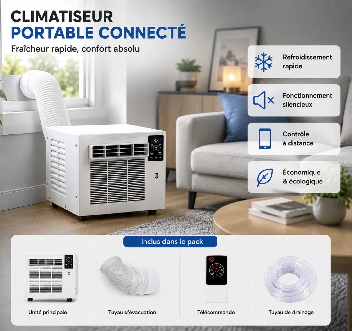 Climatiseur de Bureau Portable Silencieux