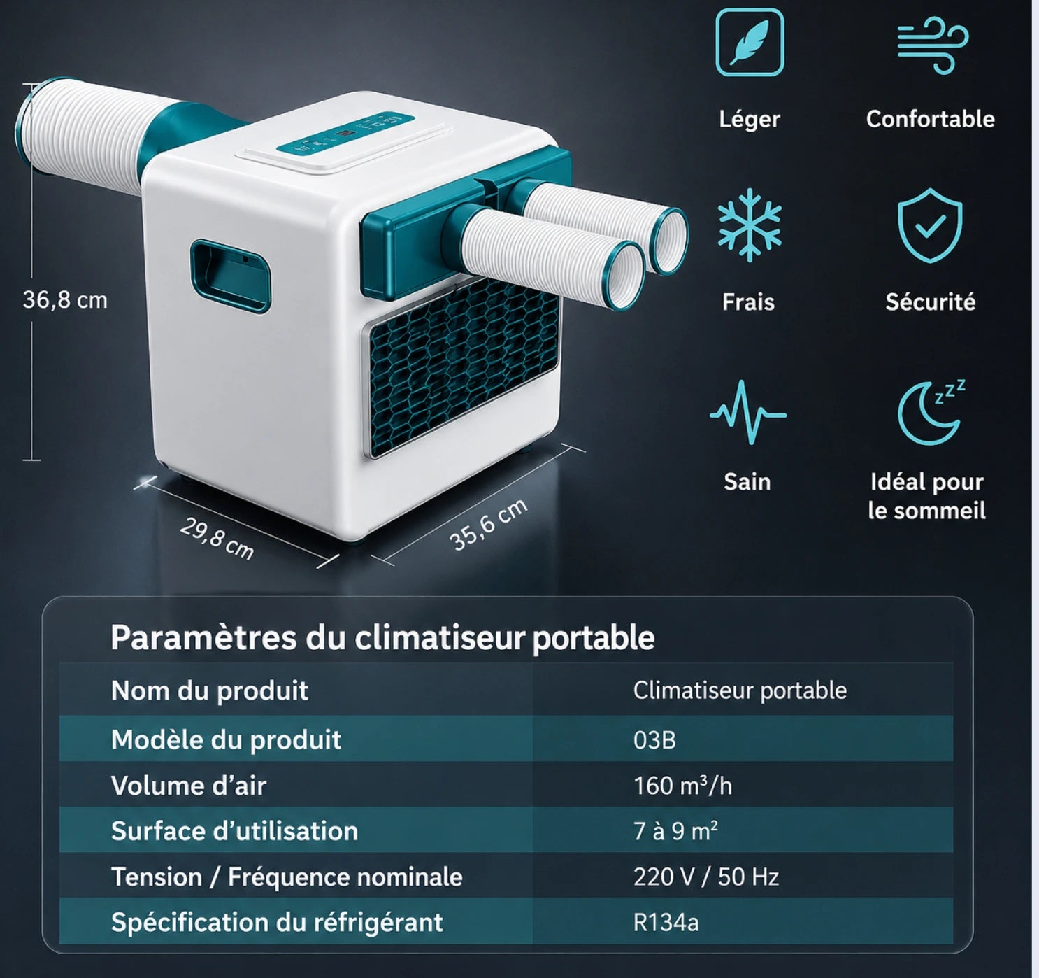 Climatiseur de Maison Portable - Refroidissement Rapide