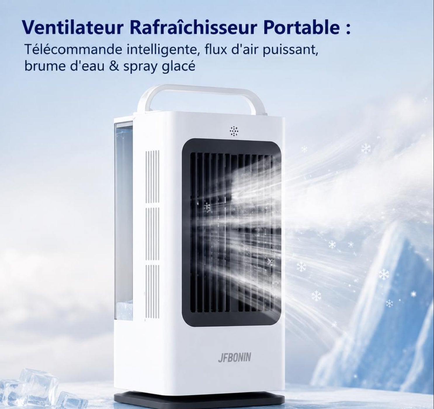 Mini Climatiseur Portable 3-en-1 avec Réservoir 1700 ml