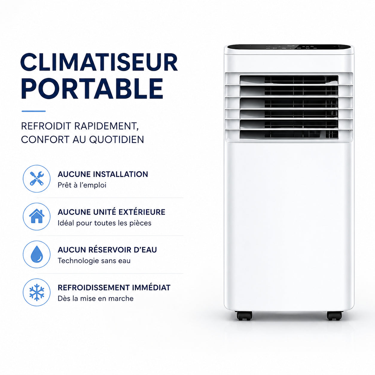 Climatiseur Portable 4-en-1 avec Humidificateur